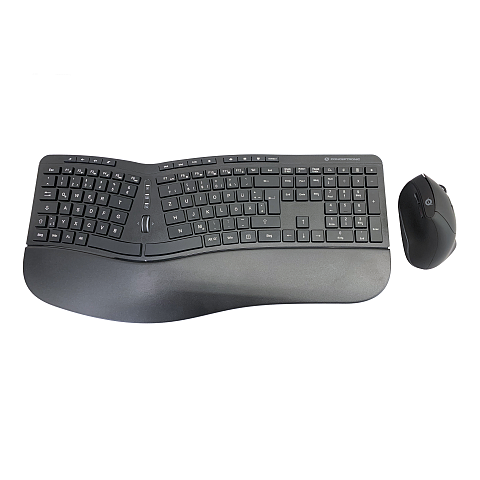 Conceptronic ORAZIO ERGO Kabelloses Set aus ergonomischer Tastatur und vertikaler Maus, deutsch