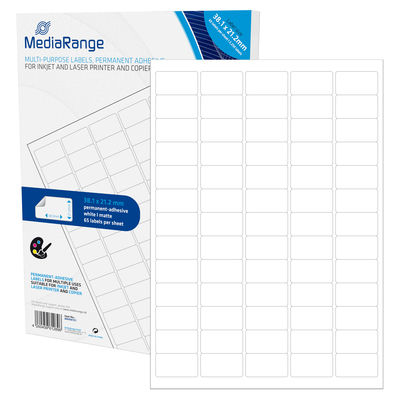 MediaRange MRINK151 selbstklebendes Etikett Permanent Weiß 3250 Stück(e)