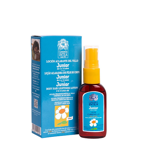 Inteacosmetics Premium Junior Body Hair Lightening Spray with Ecologic Natural Camomile Extract Baby-Bodylotion 50 ml