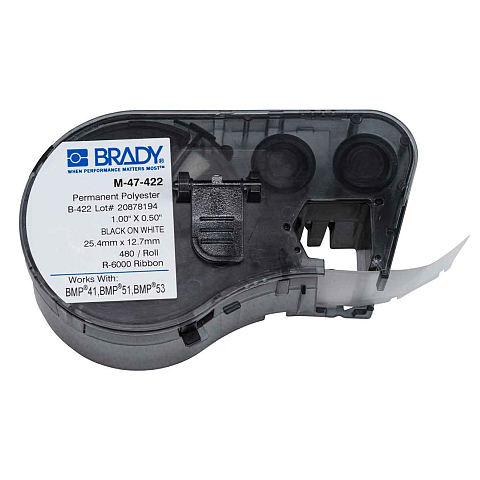 Brady M-47-422 Druckeretikett Schwarz, Weiß Selbstklebendes Druckeretikett