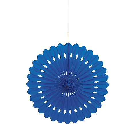 Unique Party 64263 Dekokreuzblume Dekorativer Ventilator Blau Papier 1 Stück(e)