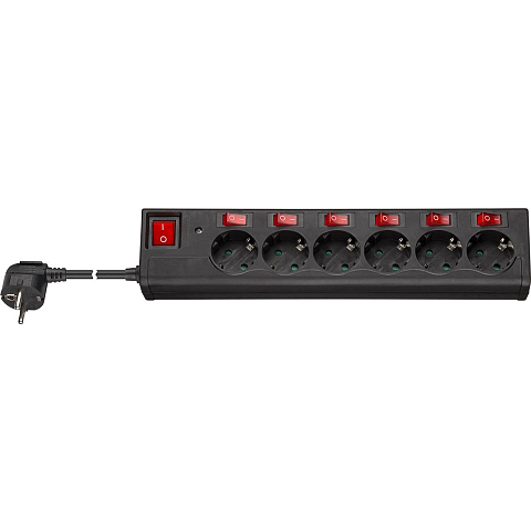 Goobay 72567 Spannungsschutz Schwarz 6 AC-Ausgänge 230 V 1,5 m