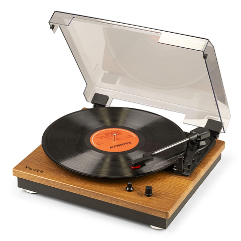 Audizio RP112L Audio-Plattenspieler mit Riemenantrieb Schwarz, Hellbraun
