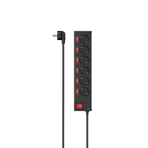 Hama 00223158 Intelligente Steckerleiste 6 AC-Ausgänge 1,4 m 3680 W