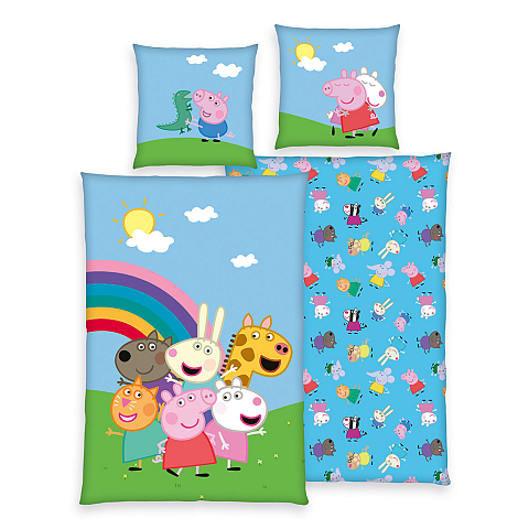 HERDING Peppa Wutz Bettwäsche-Set ‘Friends’ - 70-x-90-cm-140-x-200-cm-at