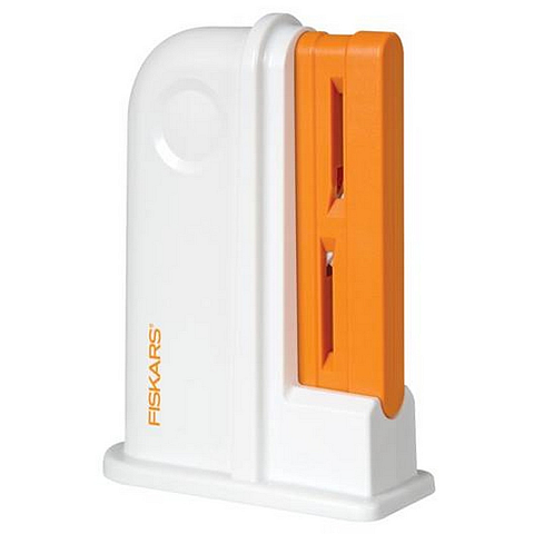 Fiskars 1020499 Messerschärfer Durchzieh-Messerschärfer Orange, Weiß