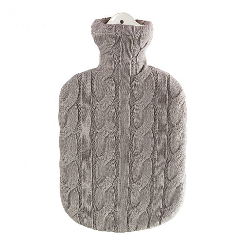 Sänger WÄRMFLASCHE MIT STRICKBEZUG AUS BAUMWOLLE "ZOPF STEIN"