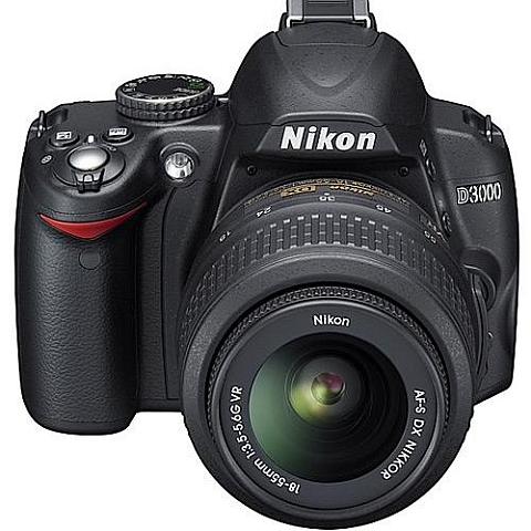 Nikon D3000 + AF-S DX NIKKOR 18-55mm SLR-Kamera-Set 10,2 MP CCD 3872 x 2592 Pixel Schwarz