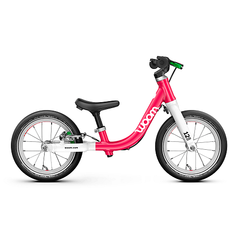 WOOM GO 1 Balance-Bike Aluminium Schwarz, Pink, Weiß