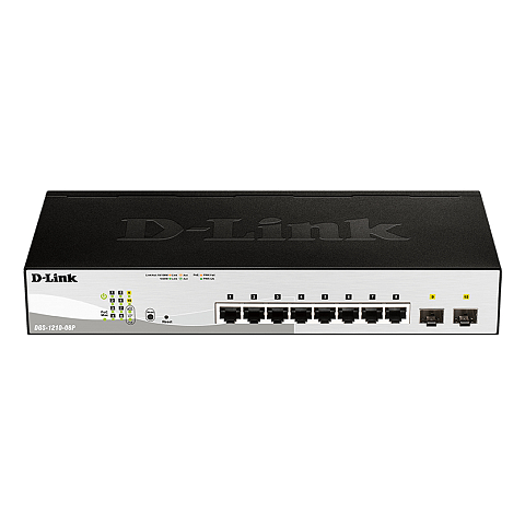 D-Link DGS-1210-08P Managed L2 Gigabit Ethernet (10/100/1000) Power over Ethernet (PoE) Schwarz