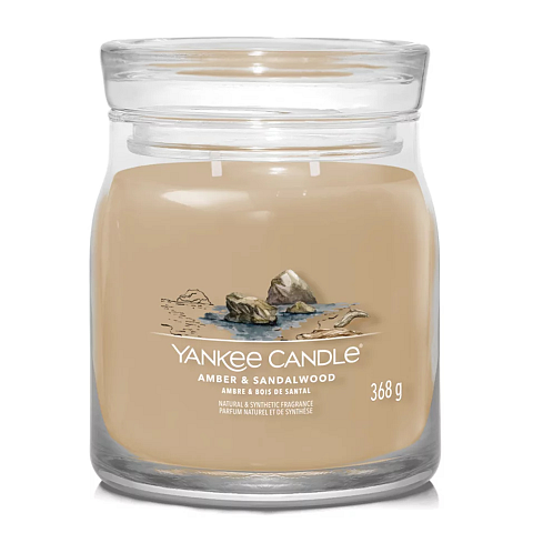 Yankee Candle Amber & Sandalwood Wachskerze Zylinder Bernstein, Kardamom, Holz Braun 1 Stück(e)