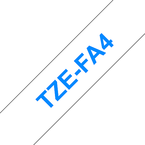 Brother TZE-FA4 Etiketten erstellendes Band Blau auf weiss