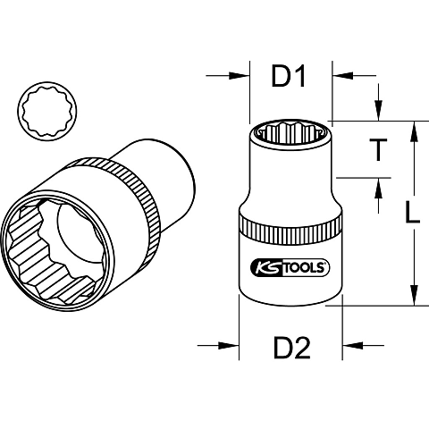 KS Tools 917.1373-E Steckdosen/Steckdosen-Set Buchse