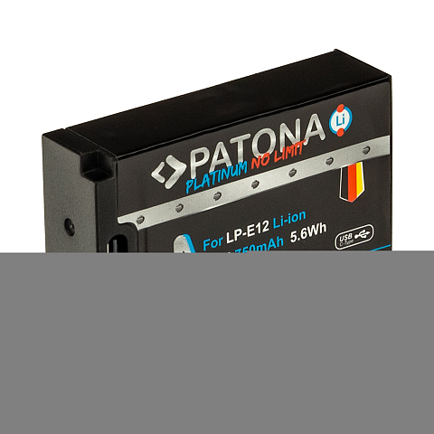 PATONA Platinum Akku mitUSB-C Input für Canon LP-E12 EOS 100D EOS-M50 EOS-100D