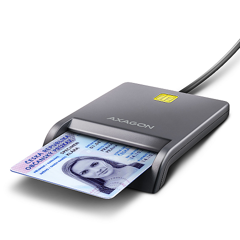 Axagon CRE-SM3T USB-A Smart / ID Card FlatReader Kartenleser
