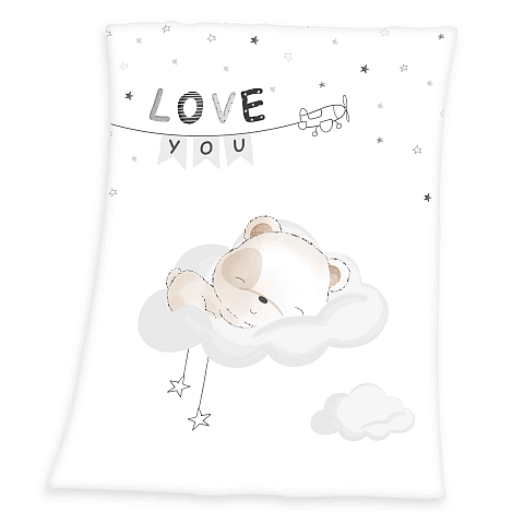 HERDING 1540216014 Überwurfdecke 750 x 1000 cm Polyester Beige, Weiß