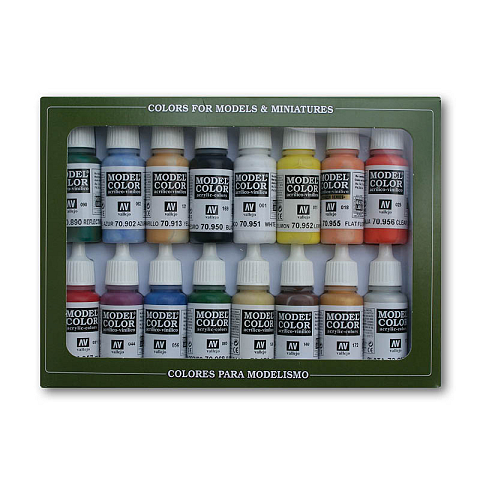 Vallejo 70.140 Acrylfarbe 17 ml Schwarz, Blau, Braun, Fleisch, Gold, Grün, Orange, Violett, Rot, Silber, Weiß, Gelb Flasche