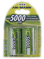 Ansmann Blister 2 X Akku NiMH Mono/D 5000 mAh D / HR20 Nickel-Metallhydrid (NiMH)