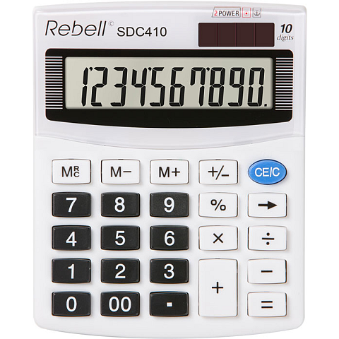 Rebell SDC 410 Taschenrechner Desktop Einfacher Taschenrechner Weiß