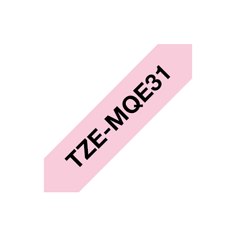 Brother TZEMQE31 Etiketten erstellendes Band Schwarz auf Rosa TZe