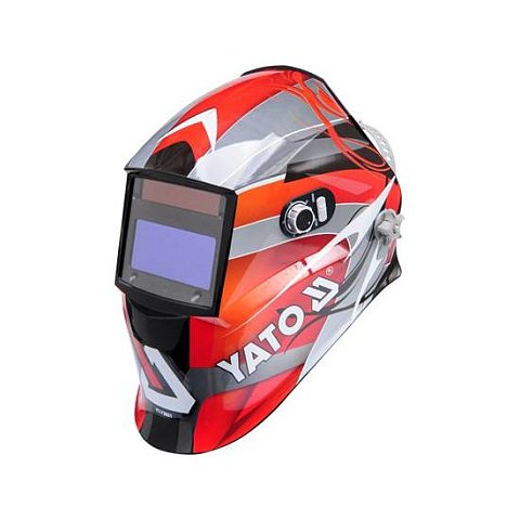 Yato YT-73921 Schweißmaske/-Helm Welding helmet with auto-darkening filter Schwarz, Rot, Silber