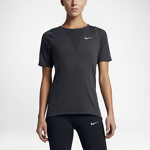 Nike Zonal Cooling Relay T-Shirt Schaufelausschnitt Kurzärmel Polyester