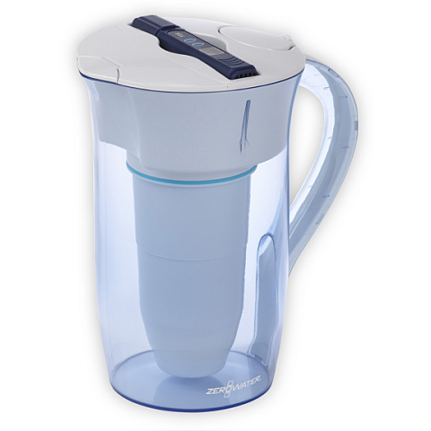 Zero 10-Cup Pitcher-Wasserfilter 2,36 l Blau, Weiß
