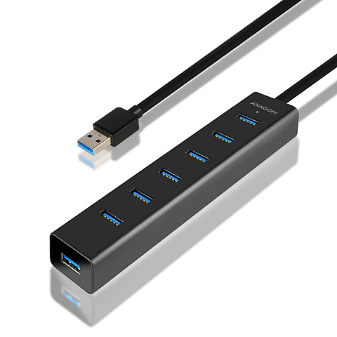 Axagon HUE-SA7BP 7x USB 3.0 ALU CHARGING hub Schwarz inkl. Netzteil
