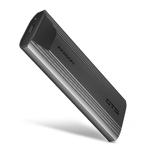Axagon EEM2-GTS2 Externe USB-C 3.2 10Gbps Metallbox für M.2 NVMe & SATA SSDs. Schraubenlos