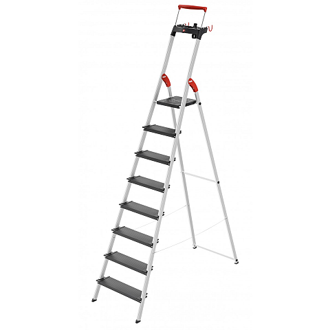 Hailo 8050-807 Leiter Klappleiter Aluminium, Schwarz