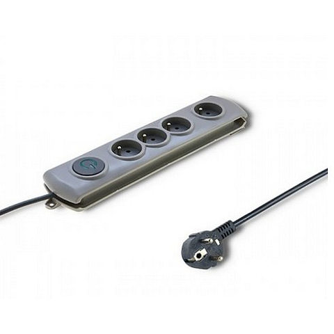 Qoltec 50163 Spannungsschutz Grau 4 AC-Ausgänge 230 V 1,5 m