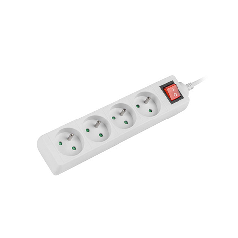 Lanberg PS1-04E-0150-W Verlängerungskabel 1,5 m 4 AC-Ausgänge Drinnen Weiß