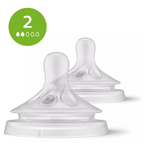 Philips AVENT Natural Response SCY962/02 Sauger 2, langsame Durchflussrate, 2er-Pack