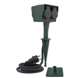 REV 0595009555 Verlängerungskabel 1,4 m 4 AC-Ausgänge Draußen Schwarz, Grau