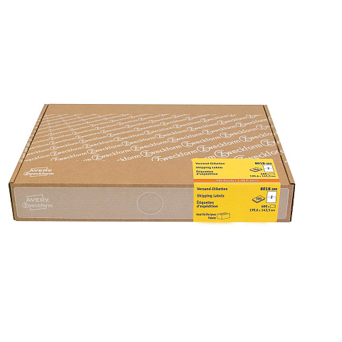 Avery 8018-300 selbstklebendes Etikett Abgerundetes Rechteck Permanent Weiß 600 Stück(e)