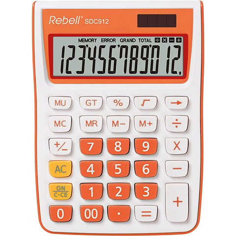 Rebell SDC912 Taschenrechner Desktop Einfacher Taschenrechner Orange
