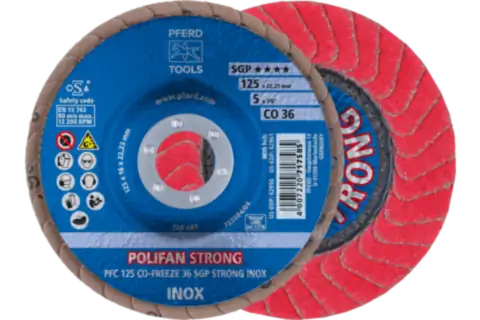 PFERD POLIFAN flap discs ceramic oxide grain CO-FREEZE SGP STRONG INOX 10 Stück(e)