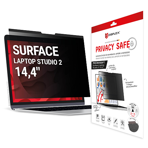 Displex PRIVACY SAFE Magnetischer 2-Wege Blickschutzfilter für Surface Laptop Studio 2 14,4''