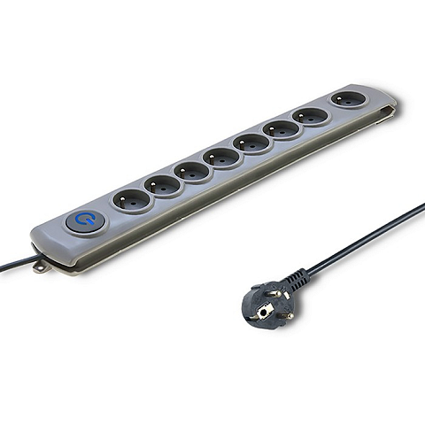 Qoltec 50168 Spannungsschutz Grau 8 AC-Ausgänge 230 V 3 m