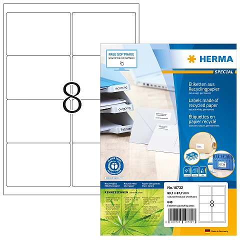 HERMA 10732 Druckeretikett Weiß Selbstklebendes Druckeretikett