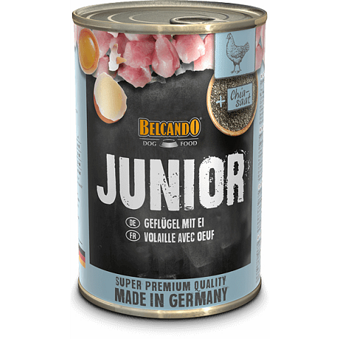 Belcando 4002633513120 Hunde-Dosenfutter Egg, Geflügel Junior 800 g