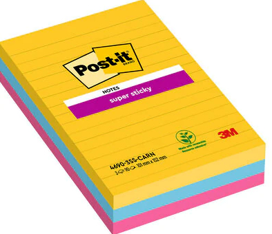 Post-It 7100234250 Klebezettel Quadratisch Blau, Pink, Gelb 90 Blätter Selbstklebend