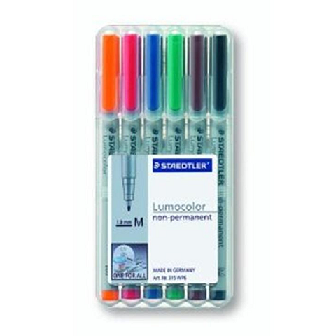 Staedtler 315 WP6 Marker 1 Stück(e) Schwarz, Blau, Braun, Grün, Orange, Rot