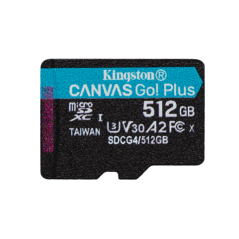 Kingston Technology 512GB microSDXC Canvas Go Plus Gen4 200R A2 U3 Einzelpaket ohne ADP