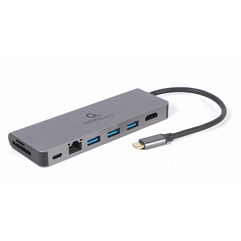 Gembird A-CM-COMBO5-05 Schnittstellen-Hub USB 3.2 Gen 1 (3.1 Gen 1) Type-C 5000 Mbit/s Grau