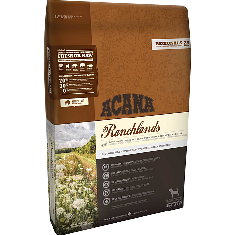 Acana Dog TF Regionals Ranchlands 11,4 kg Adult Rind, Fisch, Lamm, Schweinefleisch