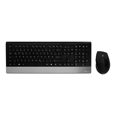 MediaRange MROS105 Tastatur Maus enthalten Haus RF Wireless QWERTZ Deutsch Schwarz, Silber