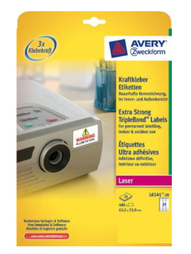 Avery L6141-20 Druckeretikett Weiß Selbstklebendes Druckeretikett