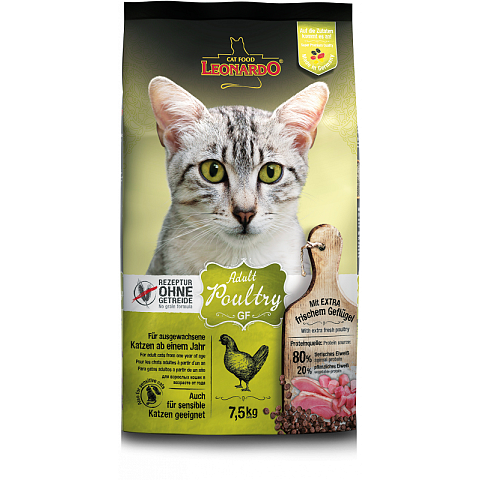 Leonardo Cat Food 758625 Katzen-Trockenfutter 7,5 kg Adult Geflügel