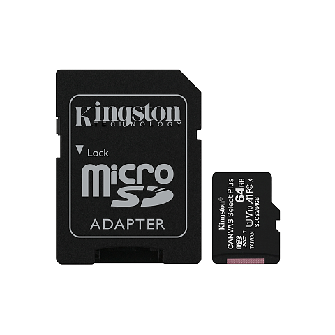 Kingston Technology Canvas Select 64GB micSDXC Plus 100R A1 C10 Speicherkarte + Adapter